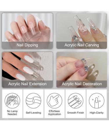 Lavender Violets 120g Clear Acrylic Dip Powder - 4oz Large Nail Kit | 3D French Nail Art, Starter Manicure, Strengthening for Beginners - No Lamp Needed | L001 - Buy Online on SooperMarket.com