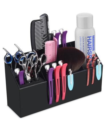 Noverlife Hair Scissors Large Storage Box Shear Holder for Hair Salon Scissor Holder Hairdressing Combs Clips Scissors Professional Hairdressing Combs Clips Brushes Storage Racks Tool Box - Black