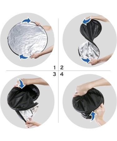 Etekcity 24 5-in-1 Photography Reflector Light - 24 Inch Multi-Disc Photo Reflector Kit with Bag - Translucent Silver Gold White Black - Professional Photo Lighting Tool - Buy Online on SooperMarket.com