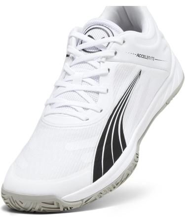 Buy PUMA Unisex Accelerates Turbo Indoor Sneakers - 45 EU - White Black & Concrete Gray - International Shipping Available - Buy Online on SooperMarket.com