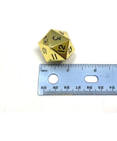 Jumbo 35mm Solid Metal D20 Spin Down Life Counter Dice - Bright Gold MTG - Buy Online on SooperMarket.com