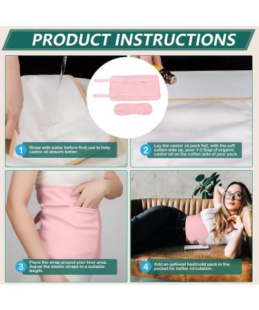 Reusable Bio-Ribinus Oil Pack Set | Double-Layer Castor Oil Wraps for Waist & Neck | Washable Pink Castor Oil Packs - International Shipping Available - Buy Online on SooperMarket.com