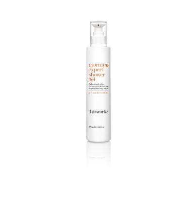 This Works Morning Expert Shower Gel 250 ml - Invigorating Body Wash with Lavender Peppermint and Rosemary Essential Oils - Mood-Boosting Sulphate-Free Shower Gel for Men and Women