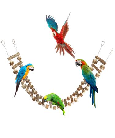 Bird parrot ladder bridge toy bird swing toys natural pepper wood hanging pet k toy rat hamster climbing toys bird cage accessories suitable for bird parrot 18 Ladders-51.96 3rd 93nches