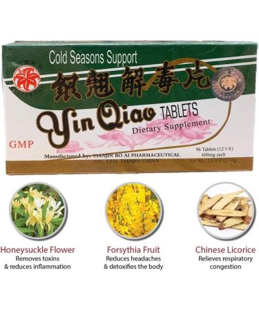 Yin Qiao Yin Chiao Chieh Tu Pien 600MG - 96 Tablets | Extra Strength Cold & Flu Support - Buy Online on SooperMarket.com