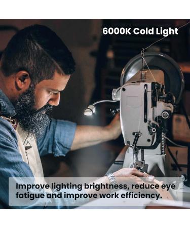 Bonlux Sewing Machine Light 30 LEDs Flexible Gooseneck Work Light with Magnetic Base (2-Pack) - 6W Portable Lamp for Workbench, Lathe, Drill Presses, Grey - Buy Online on SooperMarket.com