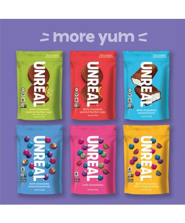 UNREAL Dark Chocolate Almond Butter Cups | Vegan, Gluten-Free, Low Sugar - 6 Pack (3.2 oz) - Buy Online on SooperMarket.com