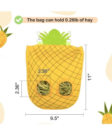 Geegoods Rabbit Hay Feeder Bag Guinea Pig Hay Feeder Storage Hanging Feeding Hay for Small Animals 600D Oxford Cloth Fabric (Yellow) - Buy Online on SooperMarket.com
