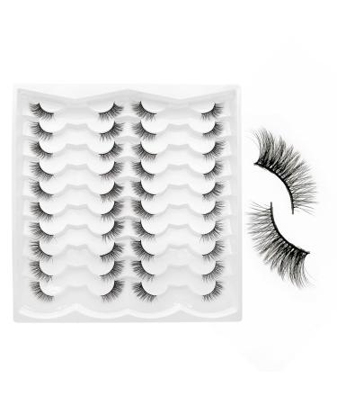 12MM Asian Natural Half Lashes Wispy 3D Faux Mink Short Eyelashes Natural Look Cat Eye Natural False Lashes Pack XD09 Half Lashes
