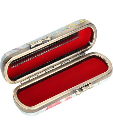 Shop Vintage Embroidery Lipstick Gloss Case | Portable Lipstick Holder with Mirror | Stylish Cosmetic Storage Set - Buy Online on SooperMarket.com