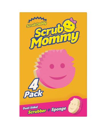 Scrub Daddy Scrub Mommy Washing Up Sponge - Dual Sided Scrubbing Non Scratch Scourers Kitchen Sponges Washing Up Cleaning Products Dish Scrubber FlexTexture Firm & Soft - Assorted 4 Pack 4 Assorted Scrub Mommy Sponges (Colours May Vary) 4 Count (Pack of 1