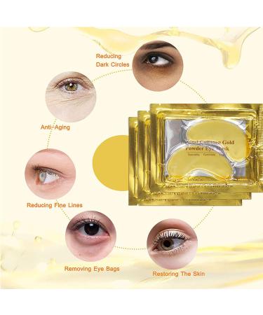 Moulis 24K Gold Collagen Under Eye Masks Skincare Eye Masks for Puffy Eyes Anti Wrinkle Eye Masks for Dark Circles Anti Aging Under Eye Patches Treatment Hydrating (25 Pairs) - Buy Online on SooperMarket.com