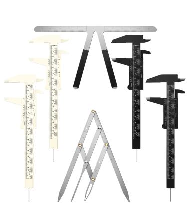 6 Pieces Eyebrow Measuring Ruler 3-point Positioning Permanent Makeup Symmetrical Tool Eyebrow Golden Ratio Caliper Ruler Microblading Gauge Ruler Measuring Tool for Eyebrow Brow Artists Makeup