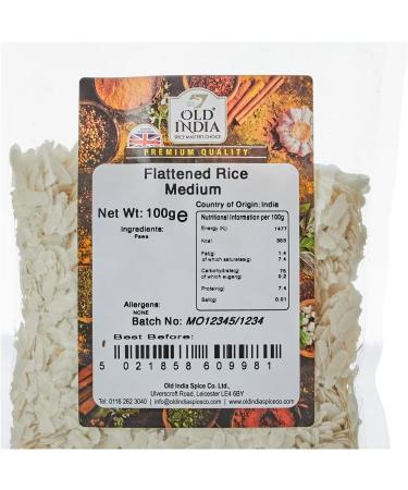 Old India Flattened Rice Medium 100g - Authentic Indian Poha for Cooking - Buy Online on SooperMarket.com