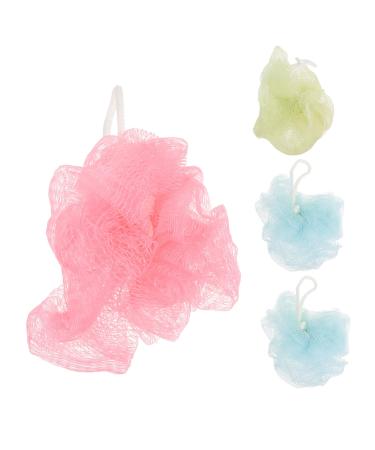 4pcs Bath Mesh Pouf Shower Sponge Bath Loofahs Bath Sponge Bath Ball