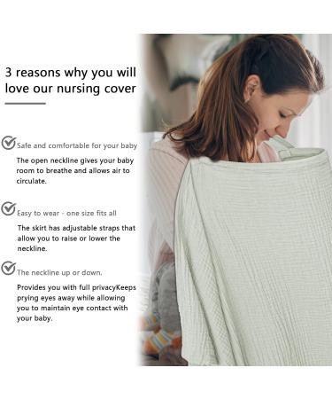 Shop Soft & Breathable Hillhill Cotton Breastfeeding Cover - Still Towel Snack Apron for Moms | Portable Nursing Gift in Blue & Greyish Green - Buy Online on SooperMarket.com