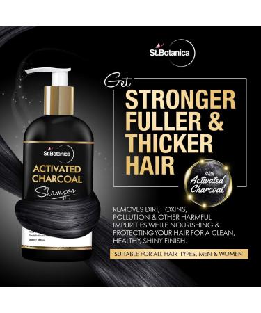 StBotanica Activated Charcoal Hair Shampoo 300ml - Sulfate-Free Paraben-Free Nourishing Ingredients for Healthy Hair - Buy Online on SooperMarket.com