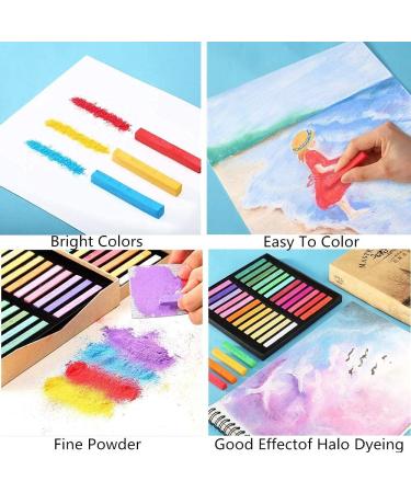 Non-Toxic Square Soft Pastels Set - 12 Colors | Artist Chalk Pastel Sticks for Art Drawing and Painting - Professional Quality - Buy Online on SooperMarket.com