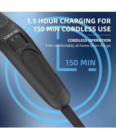 VIKICON Men's Beard Trimmer - Cordless Hair Clipper with 40 Length Adjustable Dial Ultra Sharp Blade Rechargeable Mustache Grooming Gift for Men - Black - Buy Online on SooperMarket.com