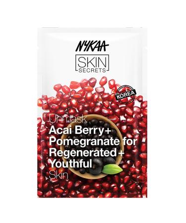 Nykaa Naturals Skin Secrets Bubble Sheet Mask Acai Berry and Pomegranate 0.67 oz - Hydrating Face Mask Skincare Sheet - Brightening Sheet Face Mask