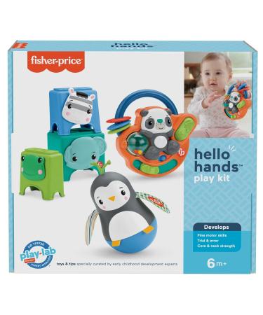 Fisher-Price HFJ93 Fine Motor Skills Gift Set | 3 Activity Toys for Babies 6 Months+ | International Shipping Available - Buy Online on SooperMarket.com