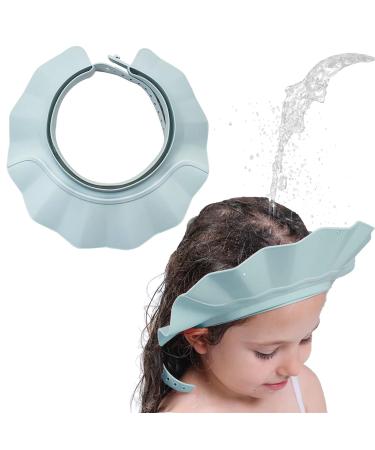 Baby Shower Cap Kids Shower Caps Shield Adjustable Hair Washing Shampoo Shield Baby Visor for Eyes Ears and Face (Blue a)
