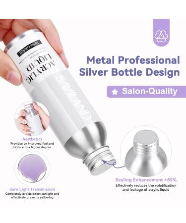 Saviland Professional Acrylic Liquid Set | 4.06fl oz Nail Liquid Brush & Dappen Dish for DIY Acrylic Nails - Perfect for Home Salon Use - Buy Online on SooperMarket.com