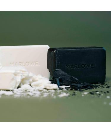 MARLOWE Charcoal Face & Body Soap Bar No. 106 - 7oz | Detoxifying Cleansing Bar for Men with Shea Butter & Willow Bark | Natural Extracts | Amazing Scent - Buy Online on SooperMarket.com