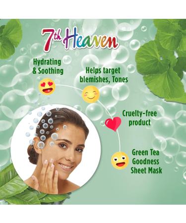 7th Heaven Bubble Tea Oxygen Mask Infused with Green Tea and Centella Asiatica to Hydrate Soothe and Help Target Blemishes - Ideal for All Skin Types - Buy Online on SooperMarket.com