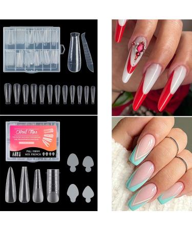 Duals Forms Acrylic Nail System UV Gel Nail Mold Full Cover Fasle Nail Tips Nail Form French Extension Tips Stickers Duals Forms Nail Mold For Uv Gel For Toes B - Buy Online on SooperMarket.com