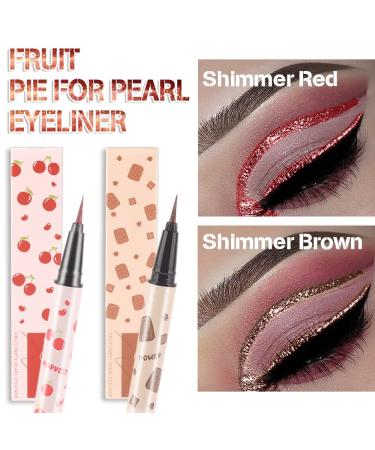 2Pcs Glitter Liquid Eyeliner Pen Set in Dark Red & Brown | Waterproof, Smudge Proof, Long Lasting | Metallic Satin Finish, High Pigmentation | Colorful Sparkle Eye Liner - 2 Count - Buy Online on SooperMarket.com
