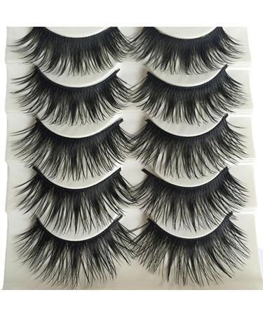 Bluelans 5 Pairs Natural Long Fake Eye Lashes Thick False Eyelashes Black Makeup Tool