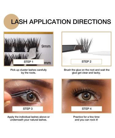LASHVIEW DIY Lash Extension Cluster Lashes 0.10mm 56D 9-14mm Mixed Reusable - Soft, Lightweight Wide Band Lash Cluster Kit - Buy Online on SooperMarket.com