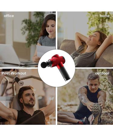 Deep Tissue Heated Massage Gun with Adjustable Temperature and 20 Speeds - Muscle Massager for Post-Workout Pain Relief in Gym, Home, Outdoors - Red - Buy Online on SooperMarket.com