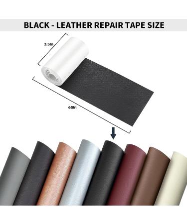 ALLANSING Leather Repair Tape Patch - Self Adhesive Vinyl Repair Tape for Furniture Couch Upholstery - Black 3.5x65 Inch - Buy Online on SooperMarket.com