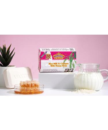 Asantee Rice Milk Collagen Honey Body Soap 125g - Soft, Clear, Radiant Skin - Long-Lasting Scent - Buy Online on SooperMarket.com