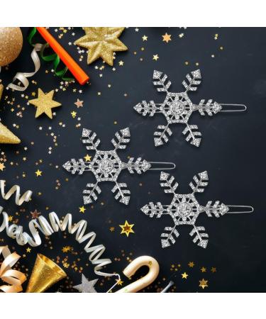 JNAWA 4Pieces Snowflake Hair Clips Silver Xmas Shiny Hair Decoration Headwear Alloy Bobby Pins Hair Decoration Styling Tools for Women Girls Hair Accessories - Buy Online on SooperMarket.com