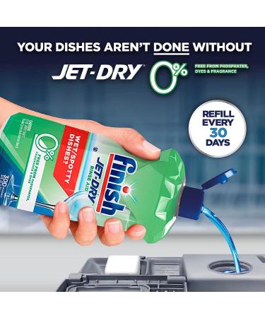 Finish Jet Dry Rinse Agent - Liquid Green 0% - 32 oz - Shine and Protect Your Dishes - Buy Online on SooperMarket.com