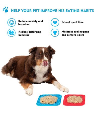 Lick Mat for Dogs - BPA-Free 2 Pack Leak Proof Mats with Strong Suction | Ideal for Bathing Training Fur & Claw Care - Includes Silicone Spatula - Buy Online on SooperMarket.com