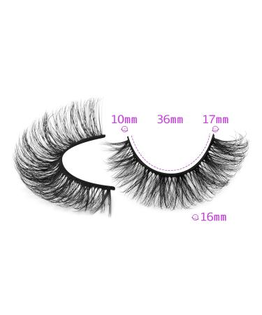 Wiwoseo Cat Eyes D Curly Faux Mink Lashes - 10 Pairs Natural Wispy 17MM Volume - Buy Online on SooperMarket.com