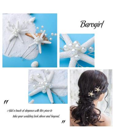Barogirl Wedding Starfish Hair Pins Set - Bridal Beach Hair Accessories for Women/Girls (Silver) - Buy Online on SooperMarket.com