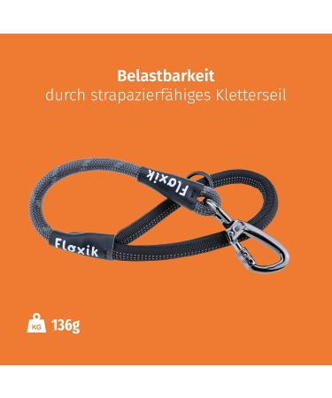 Floxik Gray Short Guide for Dogs | 12mm Reflective Climbing Rope | Ideal for Leash & Free-Range Training - Buy Online on SooperMarket.com