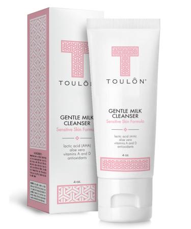 TOULON Gentle Milk Cleanser: Face Wash for Dry & Sensitive Skin Mild Facial Cleanser with AHA Lactic Acid Aloe Vera & Antioxidants for Women