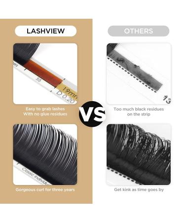 LASHVIEW Individual 0.15-C Mixed Tray Eyelash Extensions 8-15mm - Premium Soft Semi Permanent Lashes for Natural Look - Buy Online on SooperMarket.com