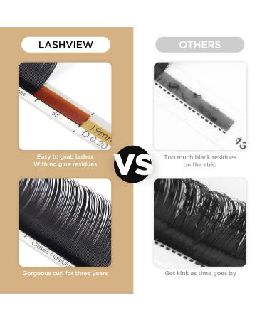 LASHVIEW Premium Eyelash Extensions - Individual Lashes & Classic 0.15 D Curl | Soft Natural Semi-Permanent 9mm Lashes for Seamless Application - Buy Online on SooperMarket.com