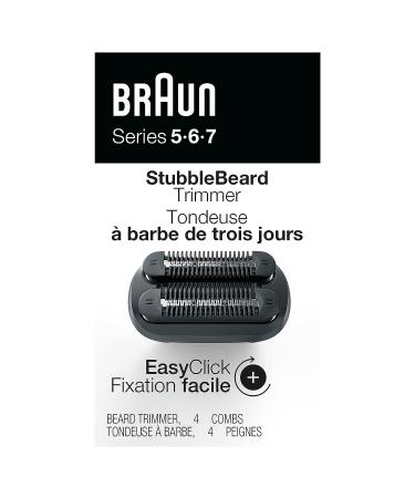 Braun EasyClick Stubble Beard Trimmer Attachment for Series 5, 6, 7 Electric Shavers - 5 Piece Set - Buy Online on SooperMarket.com