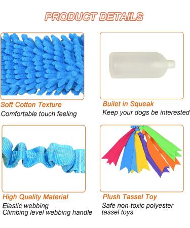 Tekcam 2 Pack Dog Tug Toys - Squeaky Agility Rope Toys for Small & Medium Dogs | Interactive Outdoor Fun - Buy Online on SooperMarket.com