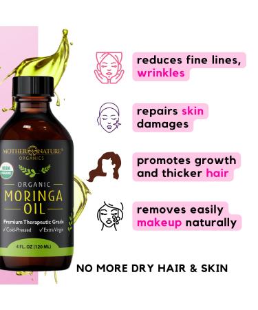 Nourish & Strengthen Hair from Inside Out with Moringa Oil & Capsules - Mother Nature Organics - Healthy Hair Growth - Buy Online on SooperMarket.com
