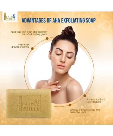 Fair & White AHA Exfoliating Soap 200g - Gentle Exfoliation for Brighter Skin - Buy Online on SooperMarket.com