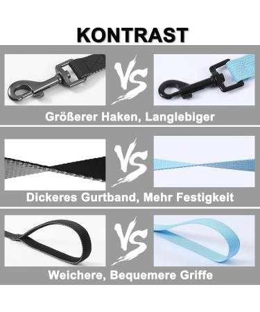 Demigreat Long Dog Leash - 1.5m 3m & 5m Training Line with Padded Handle for Small to Large Dogs - Durable Black Dog Lead - Buy Online on SooperMarket.com